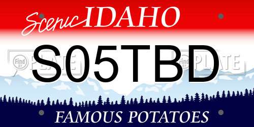 S05TBD Idaho License Plate