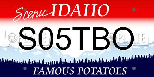 S05TBO Idaho License Plate