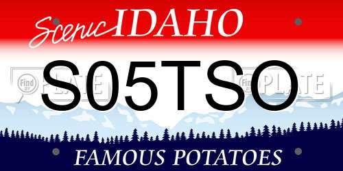 S05TSO Idaho License Plate