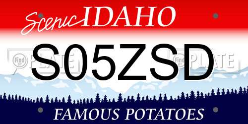 S05ZSD Idaho License Plate