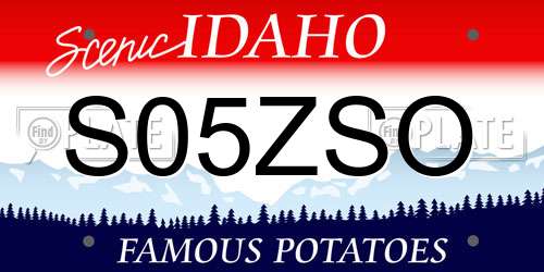 S05ZSO Idaho License Plate