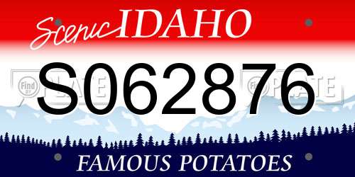 S062876 Idaho License Plate