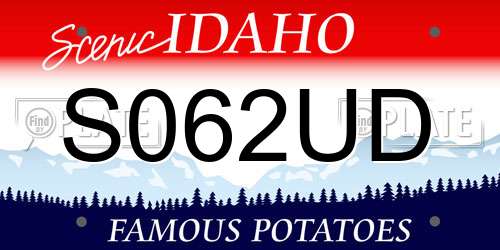 S062UD Idaho License Plate