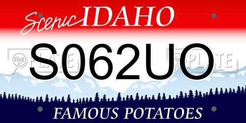 S062UO Idaho License Plate