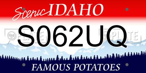S062UQ Idaho License Plate
