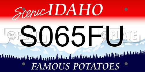 S065FU Idaho License Plate