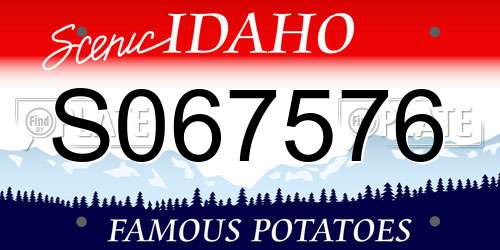 S067576 Idaho License Plate