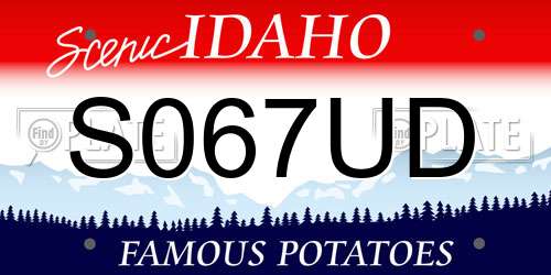 S067UD Idaho License Plate