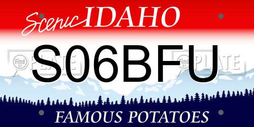 S06BFU Idaho License Plate