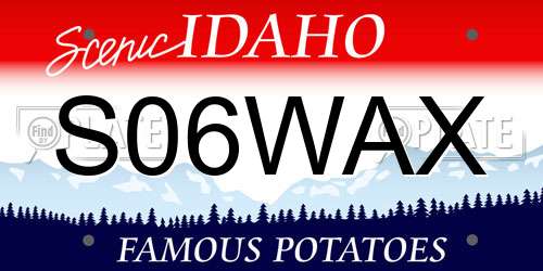 S06WAX Idaho License Plate