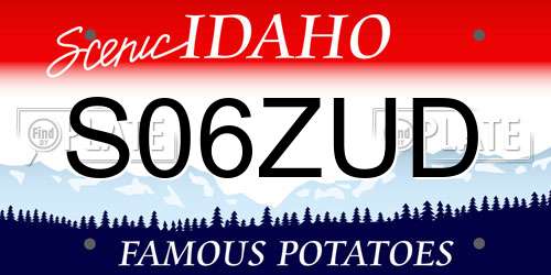 S06ZUD Idaho License Plate
