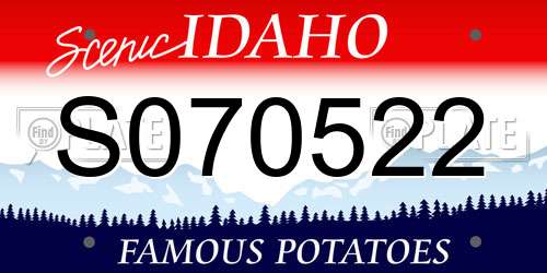 S070522 Idaho License Plate