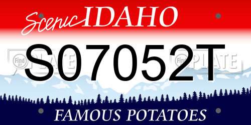 S07052T Idaho License Plate