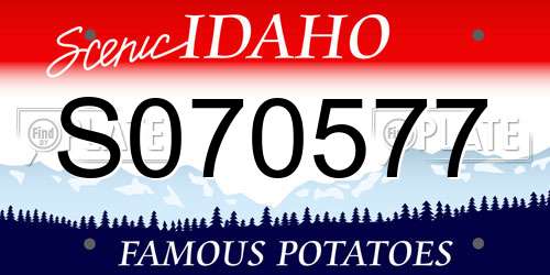 S070577 Idaho License Plate