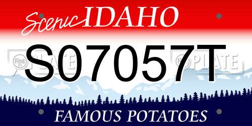 S07057T Idaho License Plate