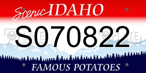 S070822 Idaho License Plate