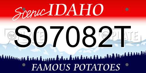 S07082T Idaho License Plate