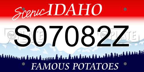 S07082Z Idaho License Plate