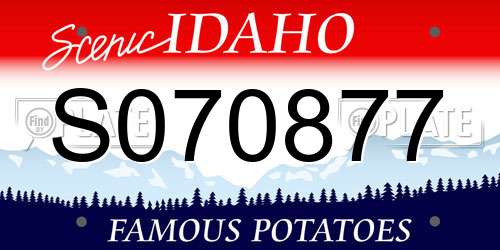 S070877 Idaho License Plate