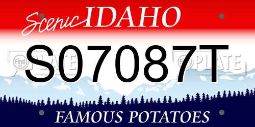 S07087T Idaho License Plate
