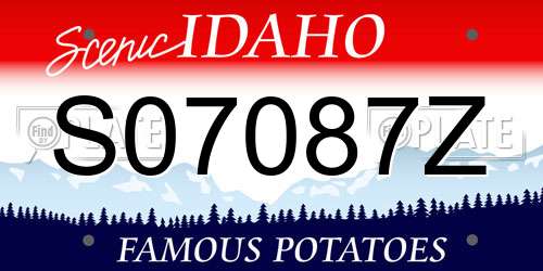 S07087Z Idaho License Plate