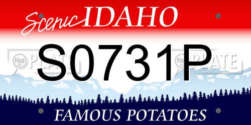 S0731P Idaho License Plate