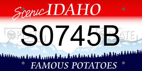 S0745B Idaho License Plate