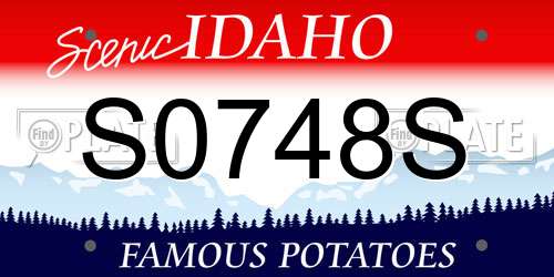 S0748S Idaho License Plate