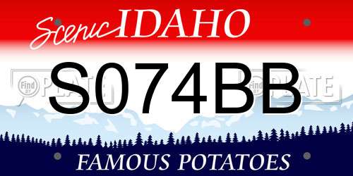 S074BB Idaho License Plate