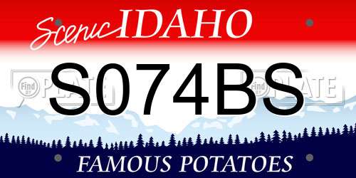 S074BS Idaho License Plate