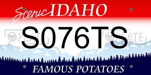S076TS Idaho License Plate