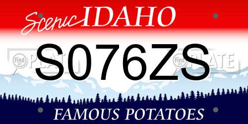 S076ZS Idaho License Plate