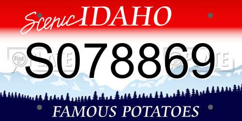 S078869 Idaho License Plate