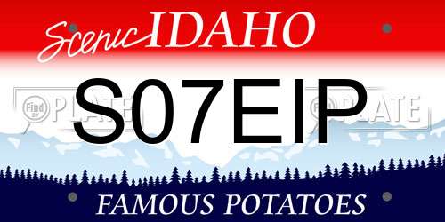 S07EIP Idaho License Plate