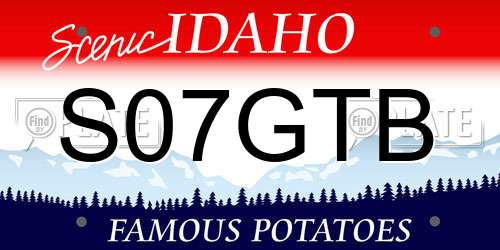 S07GTB Idaho License Plate