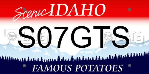 S07GTS Idaho License Plate