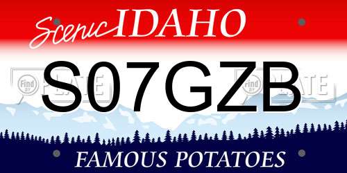 S07GZB Idaho License Plate
