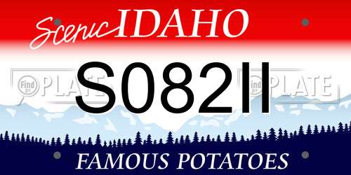 S082II Idaho License Plate