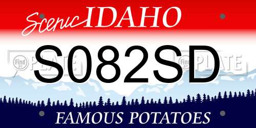 S082SD Idaho License Plate