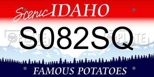 S082SQ Idaho License Plate
