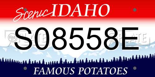 S08558E Idaho License Plate