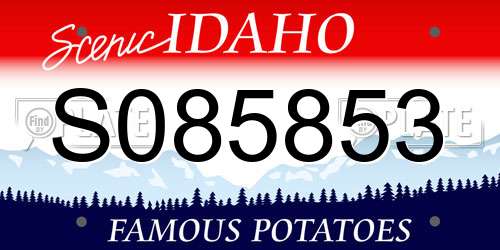 S085853 Idaho License Plate