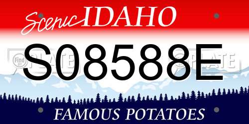 S08588E Idaho License Plate