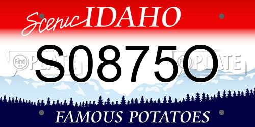 S0875O Idaho License Plate
