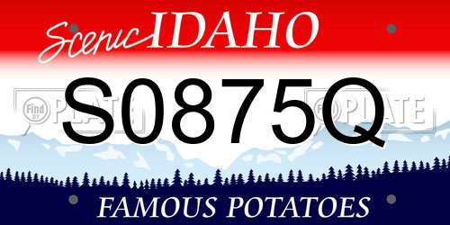 S0875Q Idaho License Plate