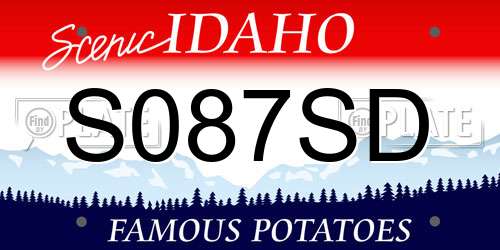 S087SD Idaho License Plate