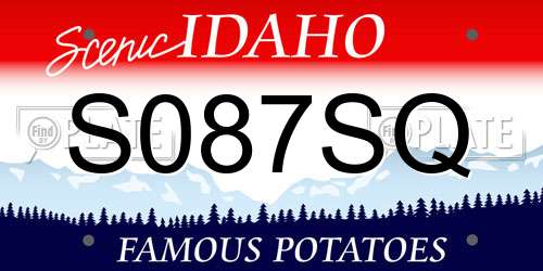 S087SQ Idaho License Plate