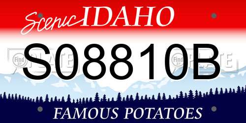 S08810B Idaho License Plate