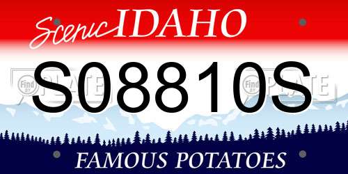 S08810S Idaho License Plate