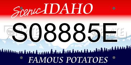 S08885E Idaho License Plate